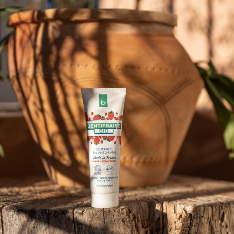 Dentifrice bio pour enfant - Goût fraise - Bioseptyl
