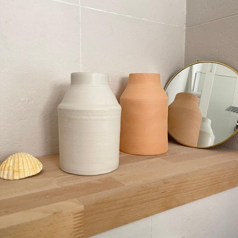 Vase "Pot de lait" brut Crème