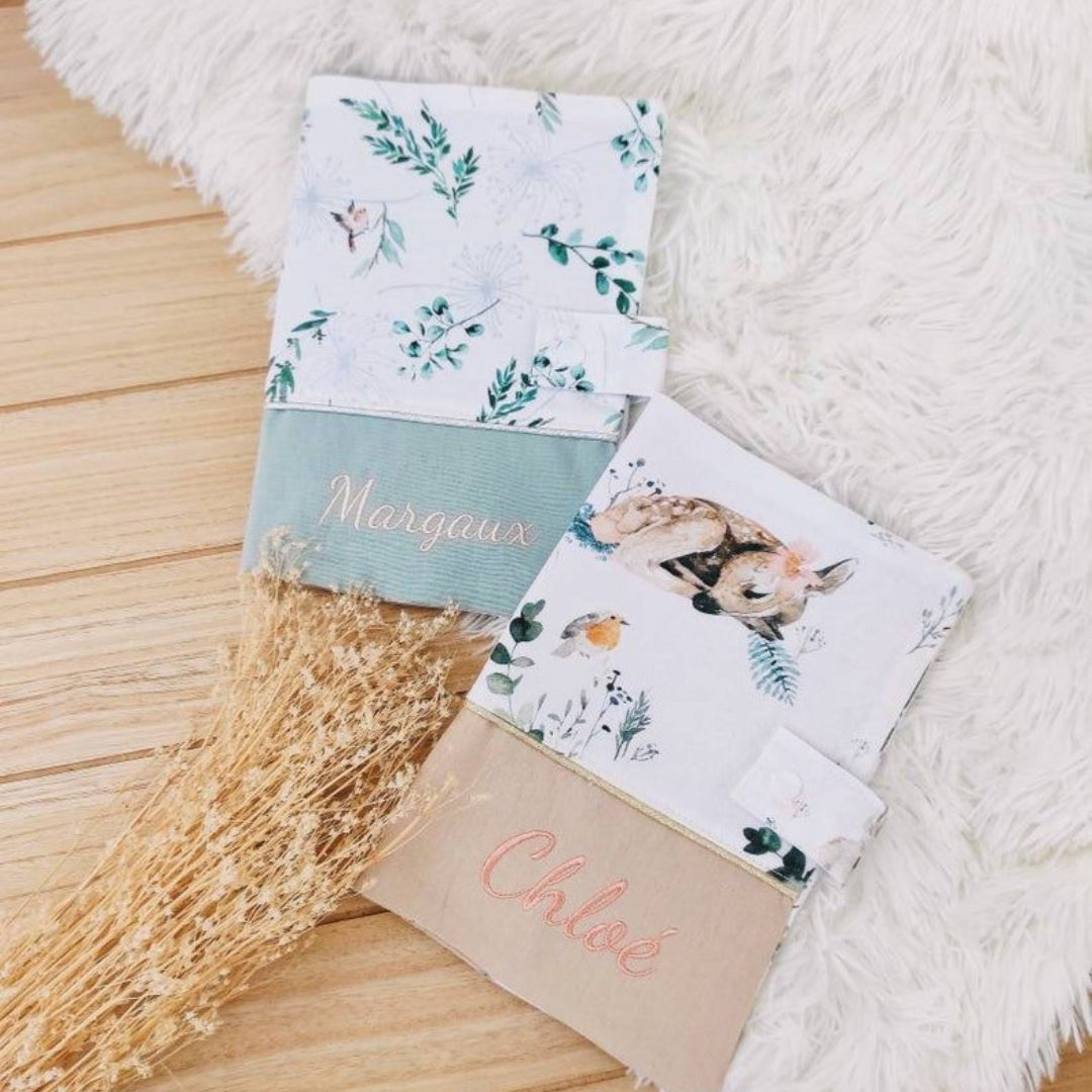 Protège carnet de santé collection Eucalyptus - marque française Mar & Clo
