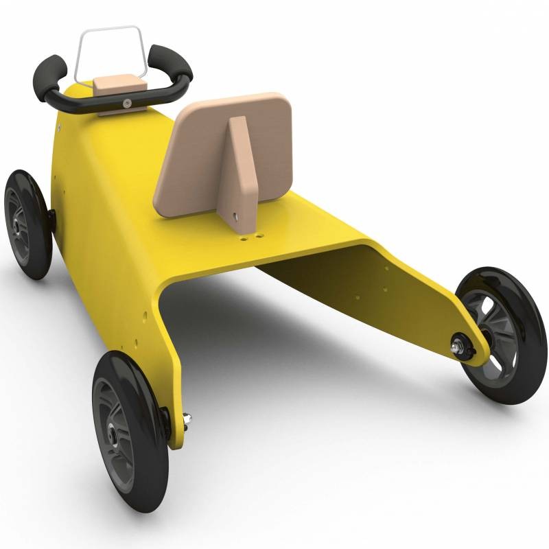 Porteur draisienne voiture - 3 jouets en 1 JAUNE