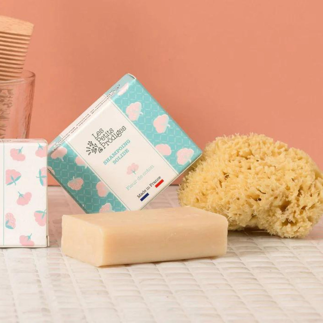 shampoing-solide-fleur-de-coton-visuel-ambiance - Cosmétique bio Les petits prodiges