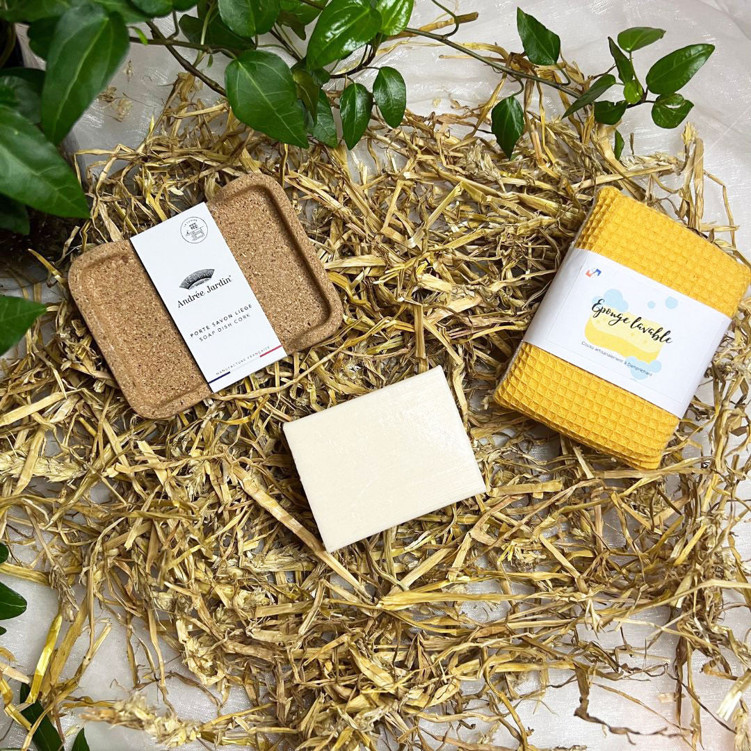 Coffret zéro déchet "Une Vaisselle Au Top" jaune - ETHIQ Maison green