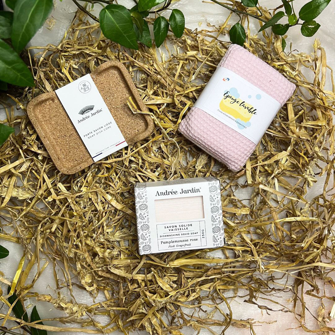 Coffret zéro déchet "Une Vaisselle Au Top" rose - ETHIQ Maison green