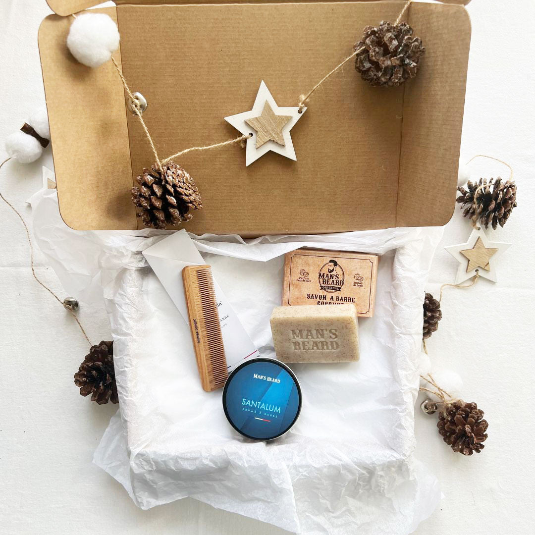 Coffret pour homme "Une barbe au top" - zéro déchet et Made in france - box cadeaux ETHIQ