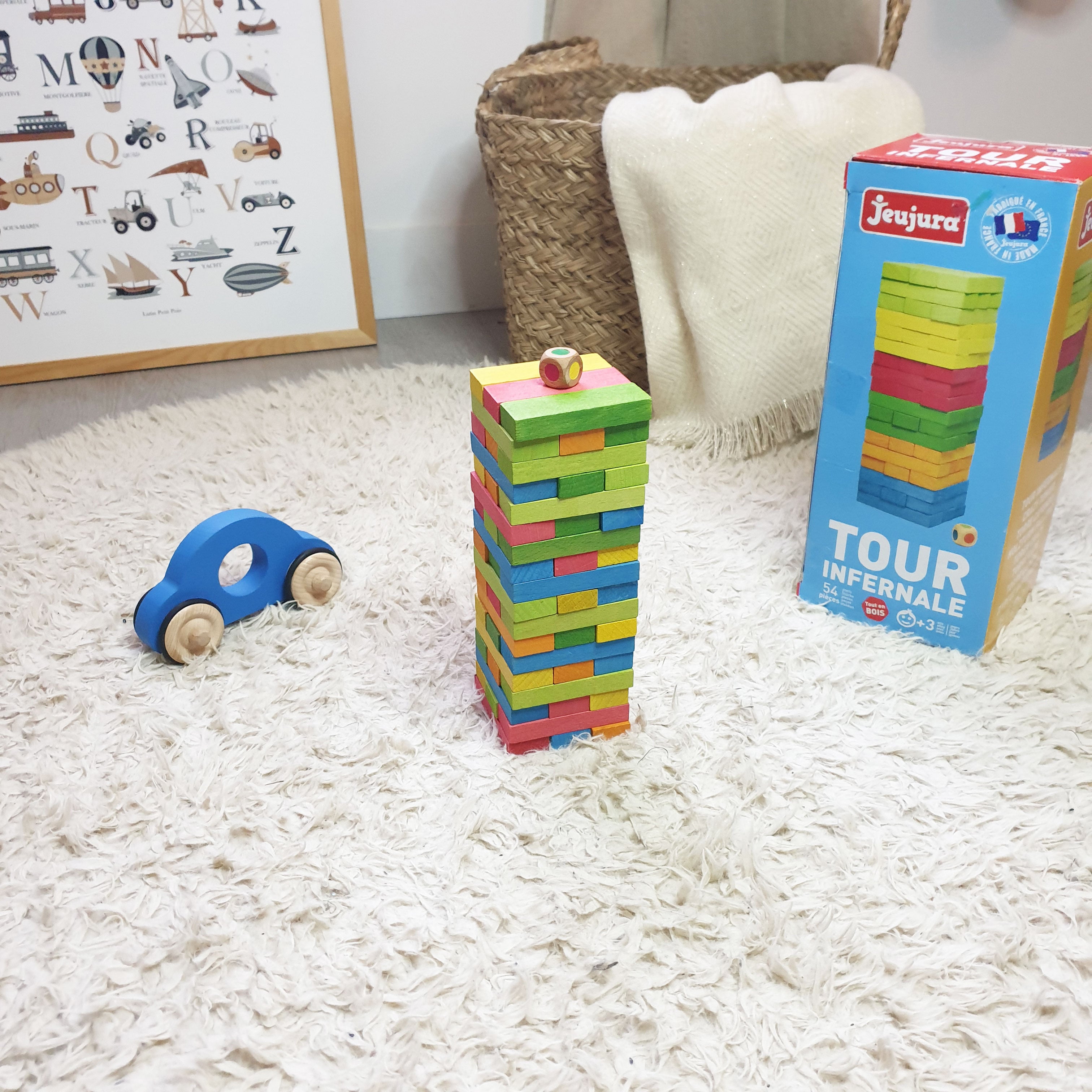 Tour infernale colorée - jeu de société dès 3 ans - Jouet en bois Jeujrua