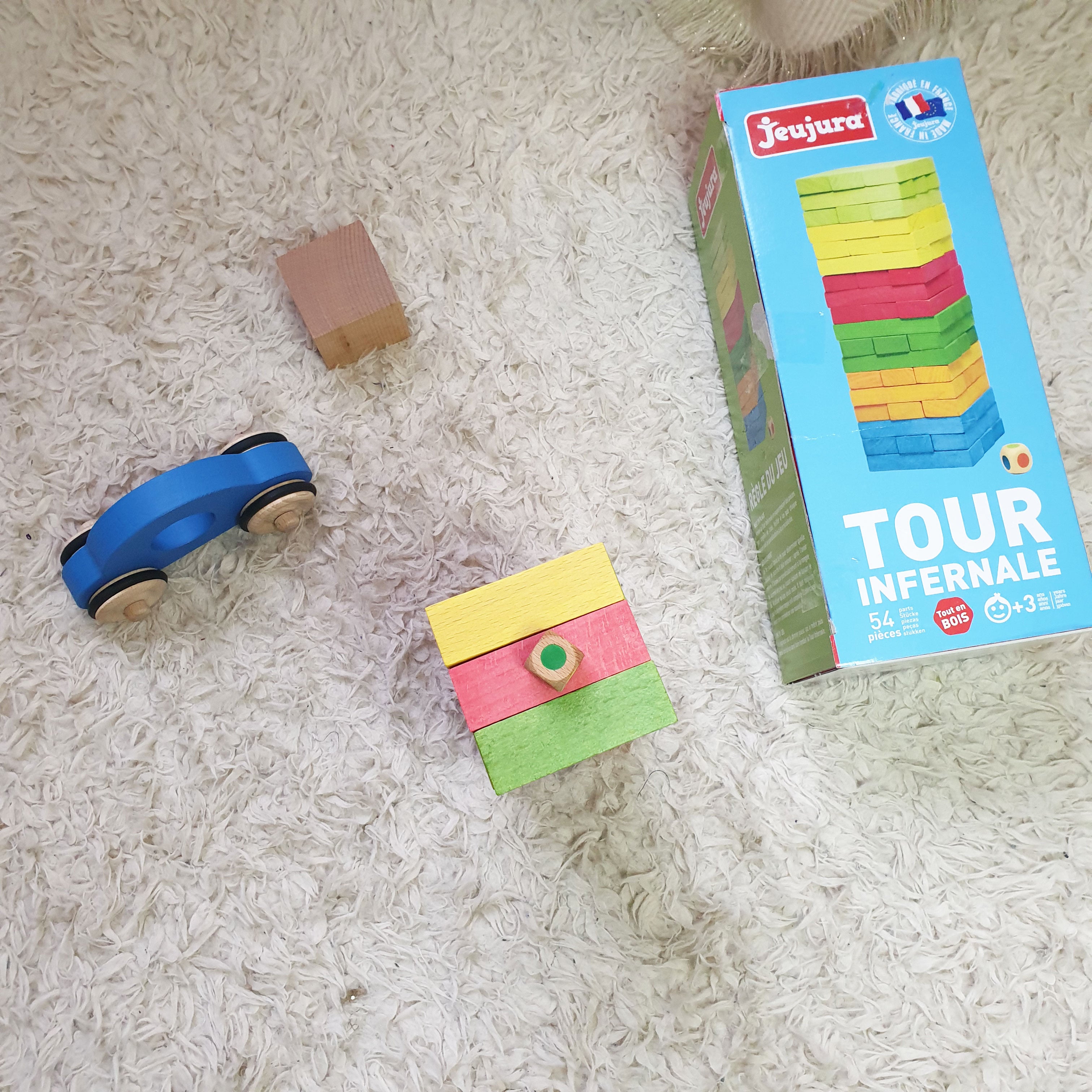Tour infernale colorée - jouet en bois made in France dès 3 ans - Jeujrua