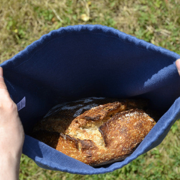 Sac à pain Gourmand en lin 100% eco-responsable et made in France bleu 2