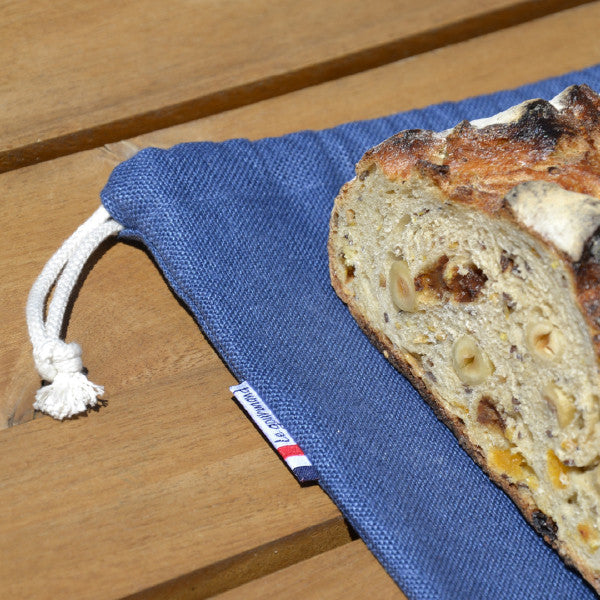Sac à pain Gourmand en lin 100% eco-responsable et made in France bleu 3