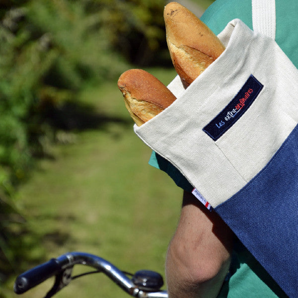 Sac le Baroudeur 100% en lin et made in France par Les extra-ordinaires bleu 3