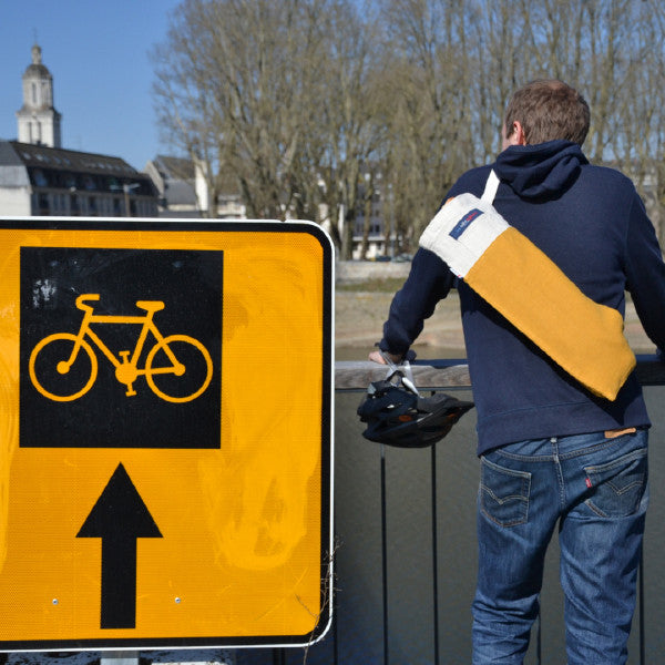 Sac le Baroudeur 100% en lin et made in France par Les extra-ordinaires jaune 3