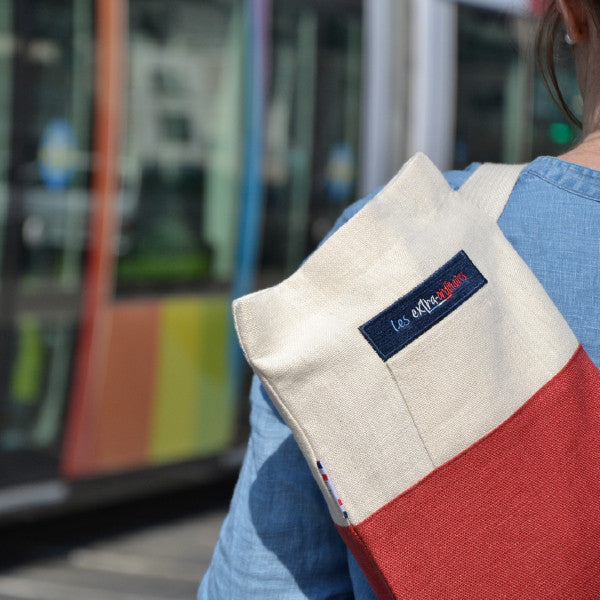 Sac le Baroudeur 100% en lin et made in France par Les extra-ordinaires rouge 2