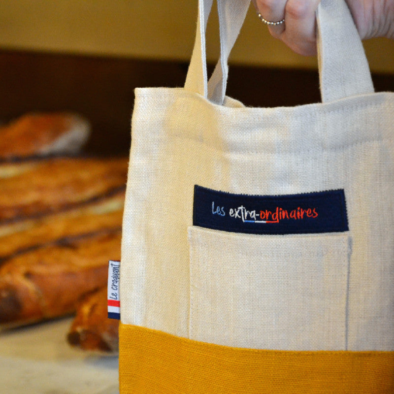 Sac à pain en lin made in France zéro déchet les extras ordinaires jaune 2