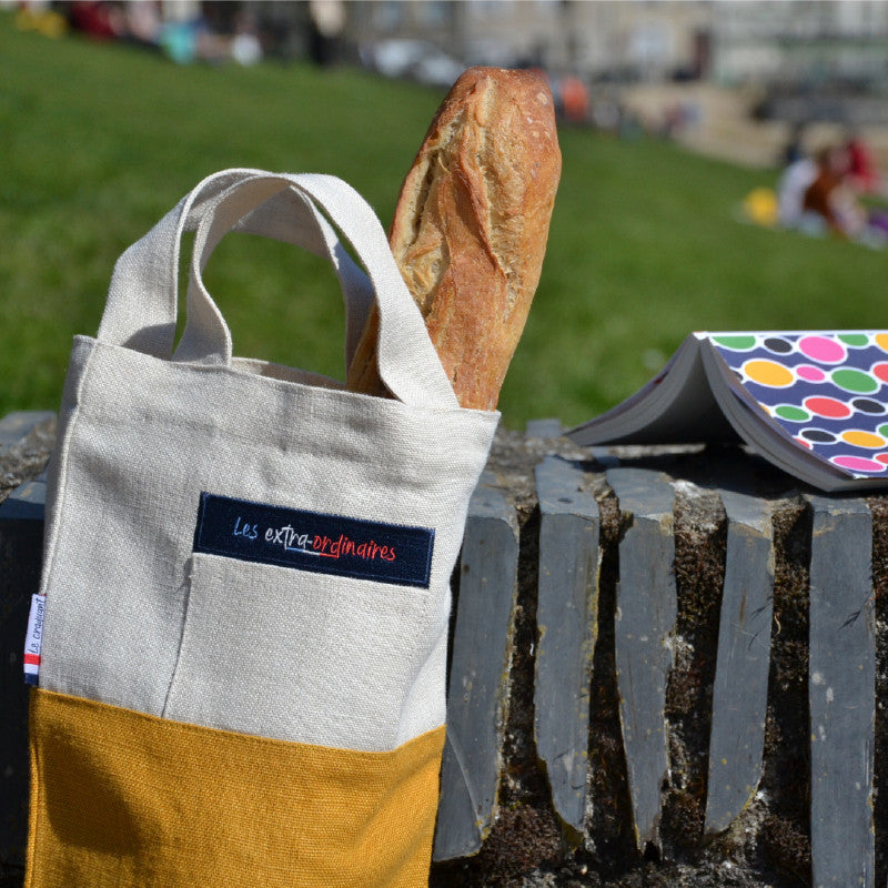 Sac à pain en lin made in France zéro déchet les extras ordinaires jaune 3