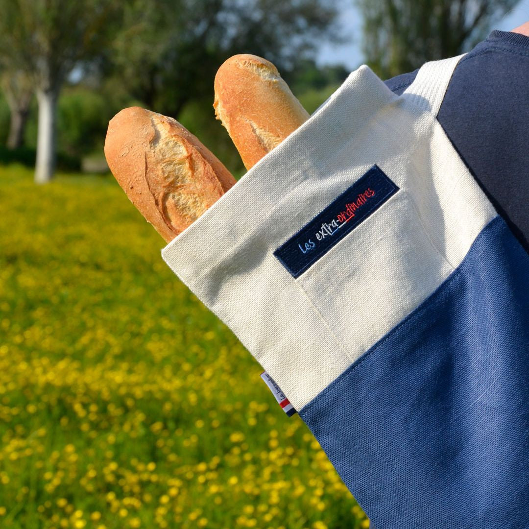 Sac le Baroudeur 100% en lin et made in France par Les extra-ordinaires bleu 2