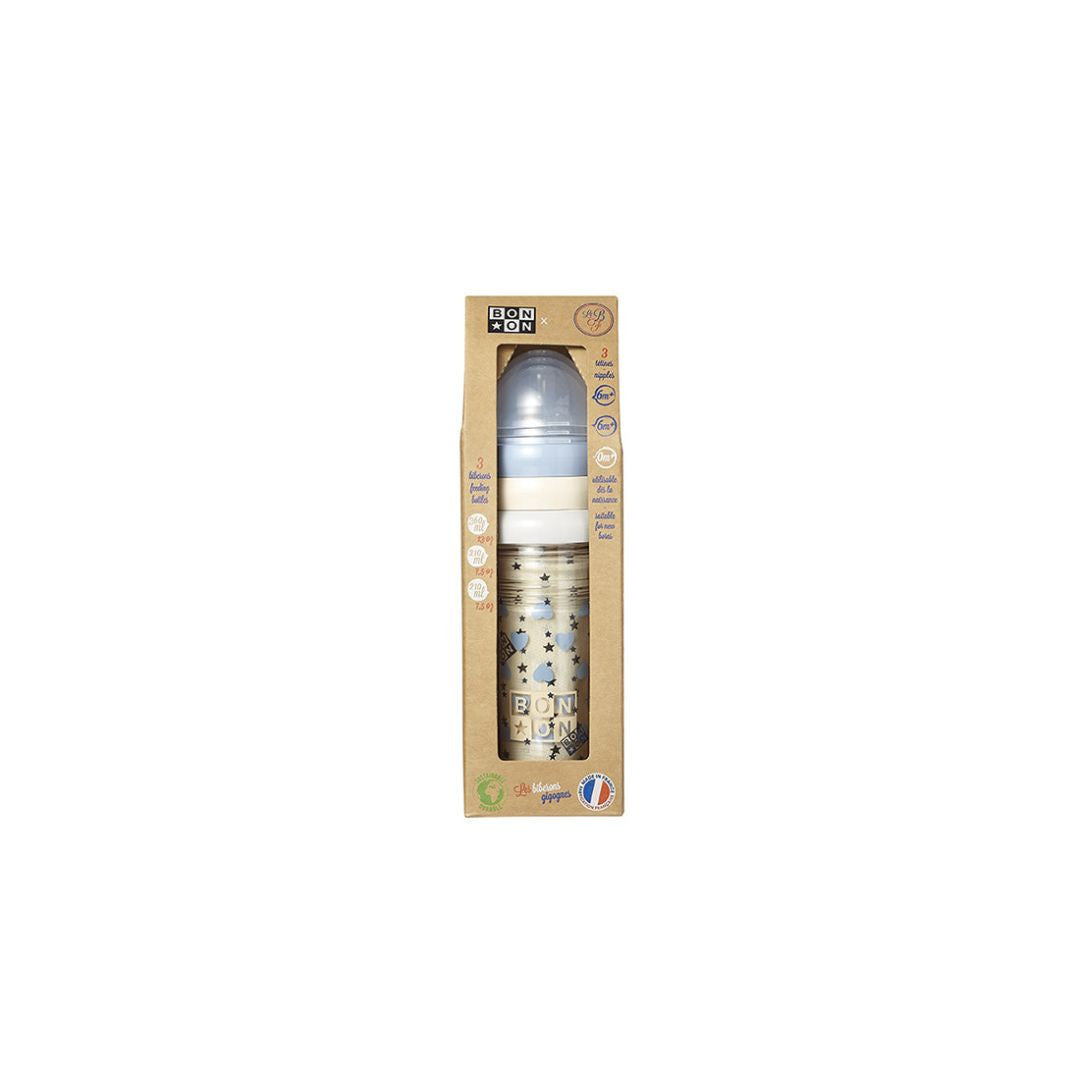 Biberon bleu emballé