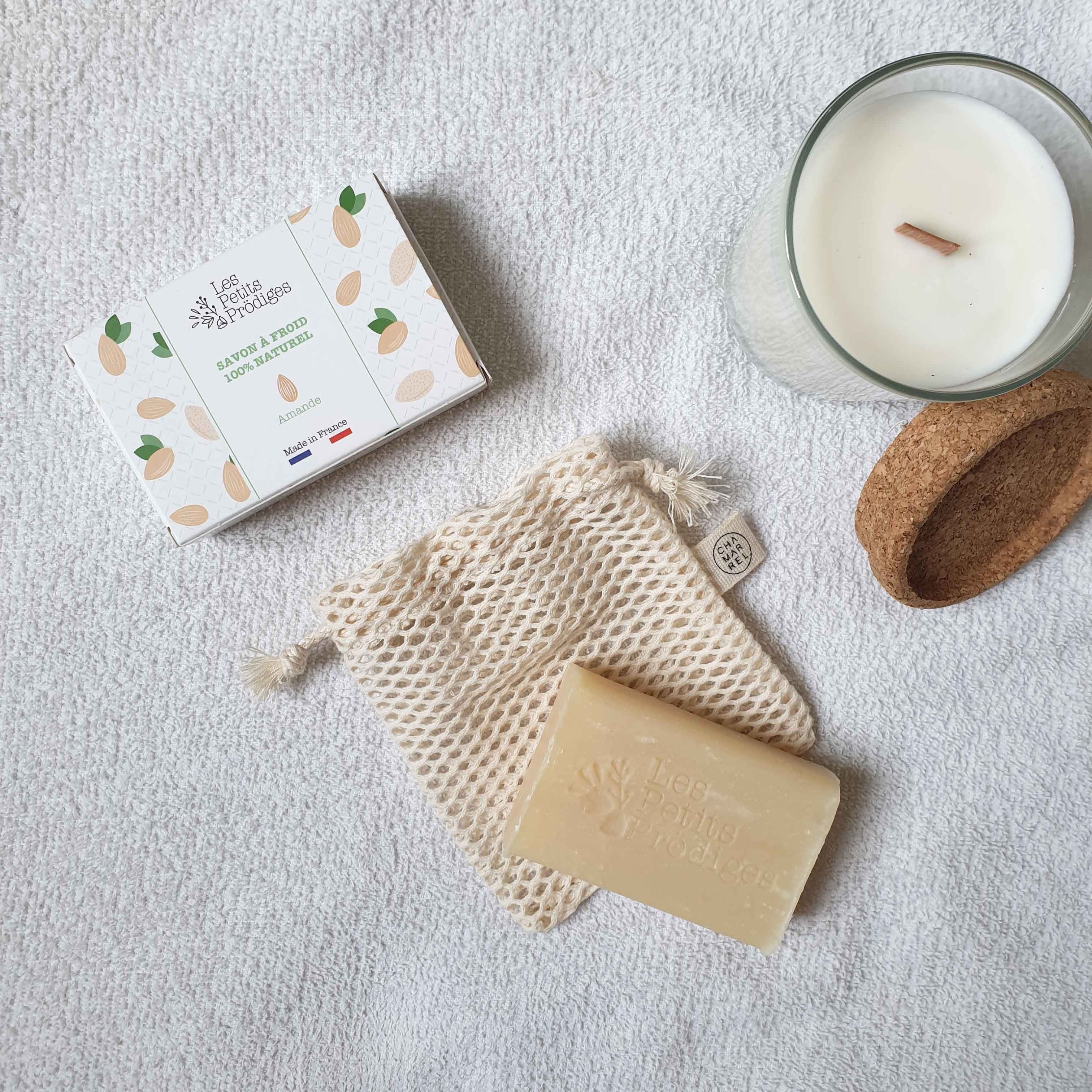 Duo zéro déchet Savon solide Amande & son Filet - Les petits prodiges