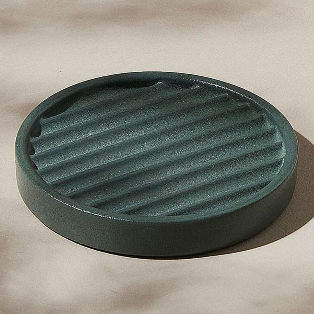 Porte savon vert canard - Accessoire salle de bain design La Crème Libre