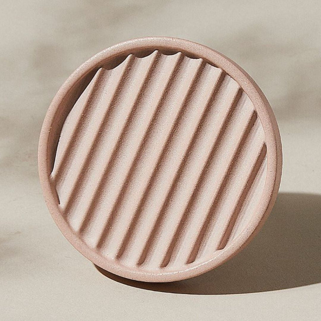 Porte savon beige rosé - Accessoire salle de bain design La Crème Libre
