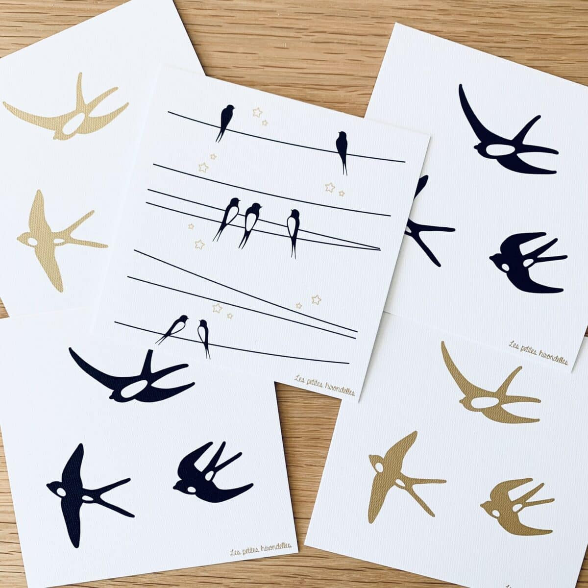 5 cartes & enveloppes - Les Petites Hirondelles