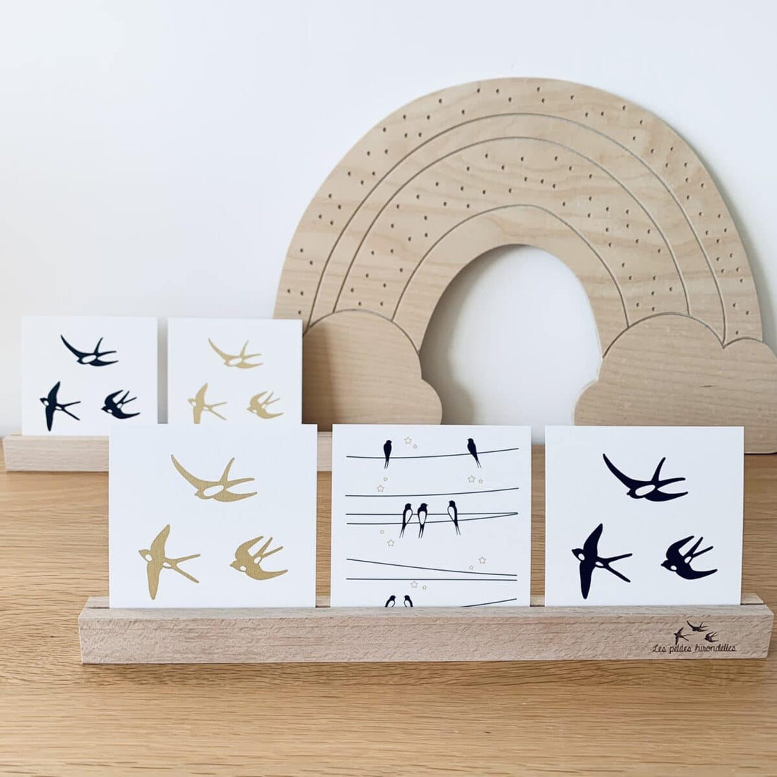 Lot de 5 cartes & enveloppes - Les Petites Hirondelles