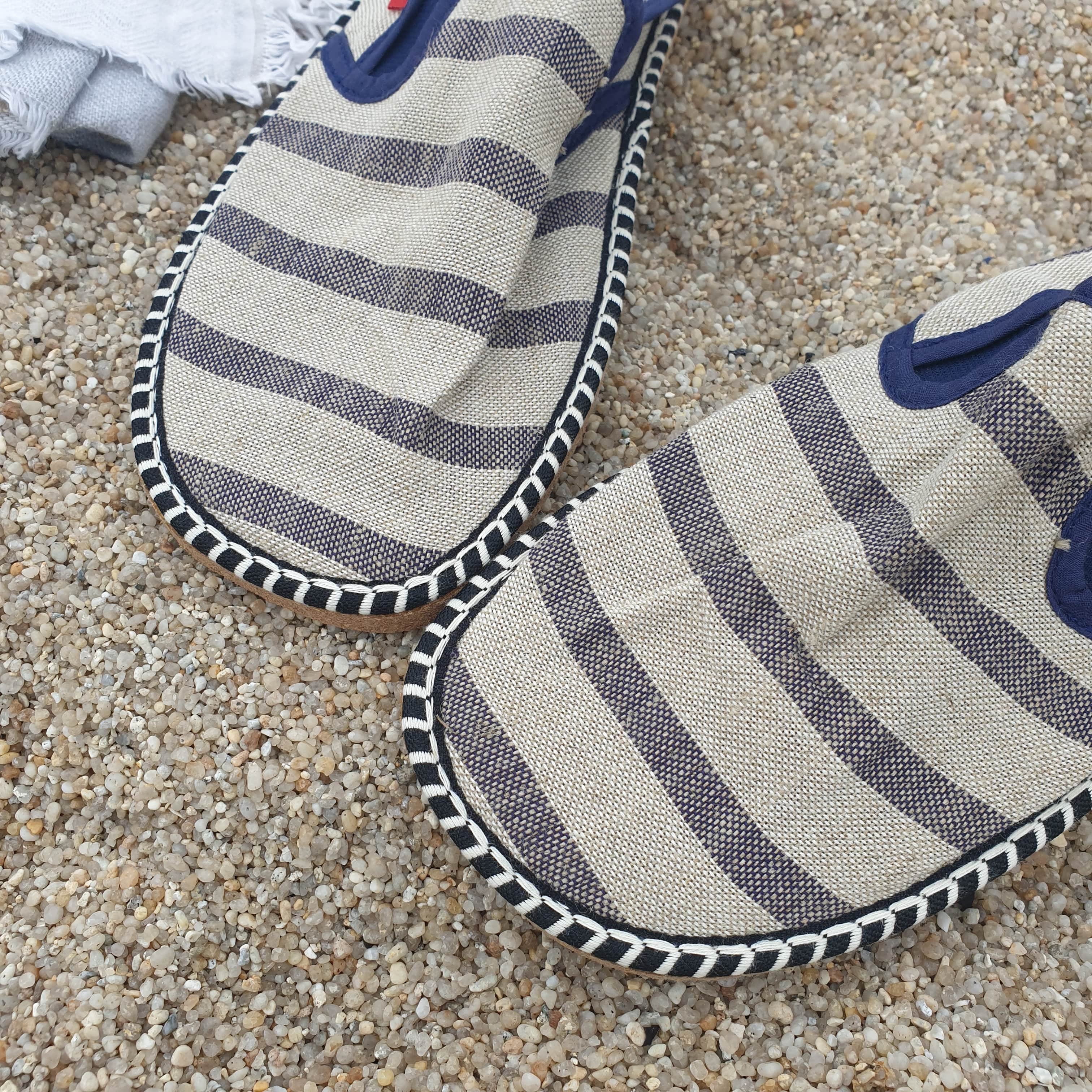 Espadrilles bleues made in france - Le Lin d&