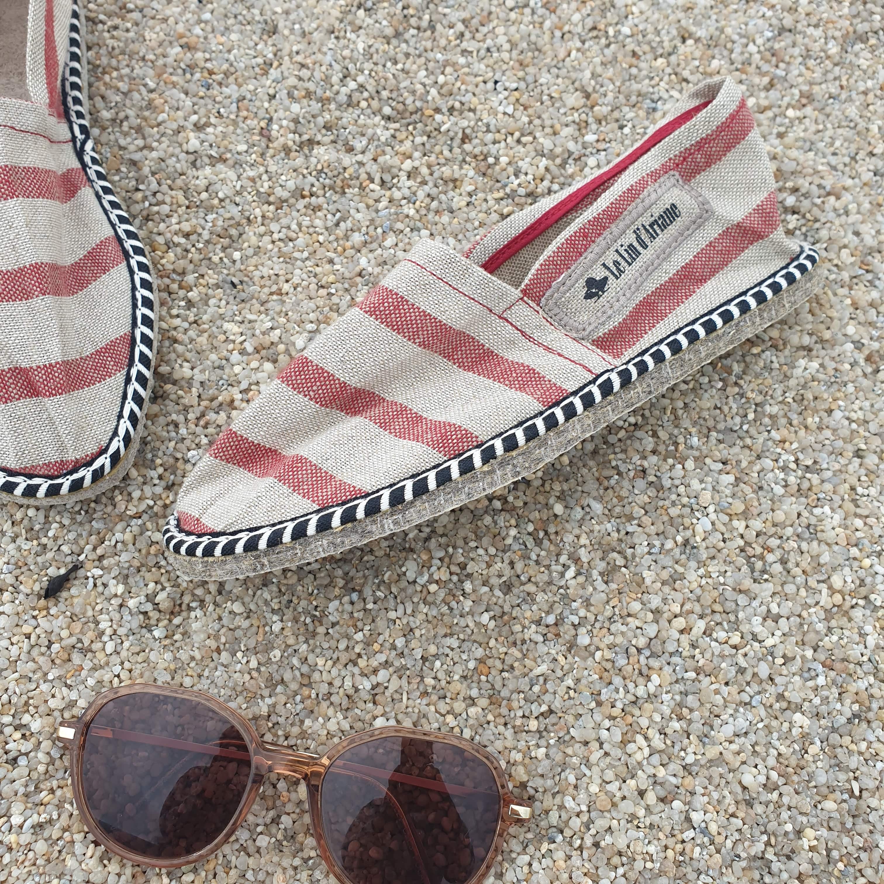 Espadrilles en lin rouges - Le Lin d&