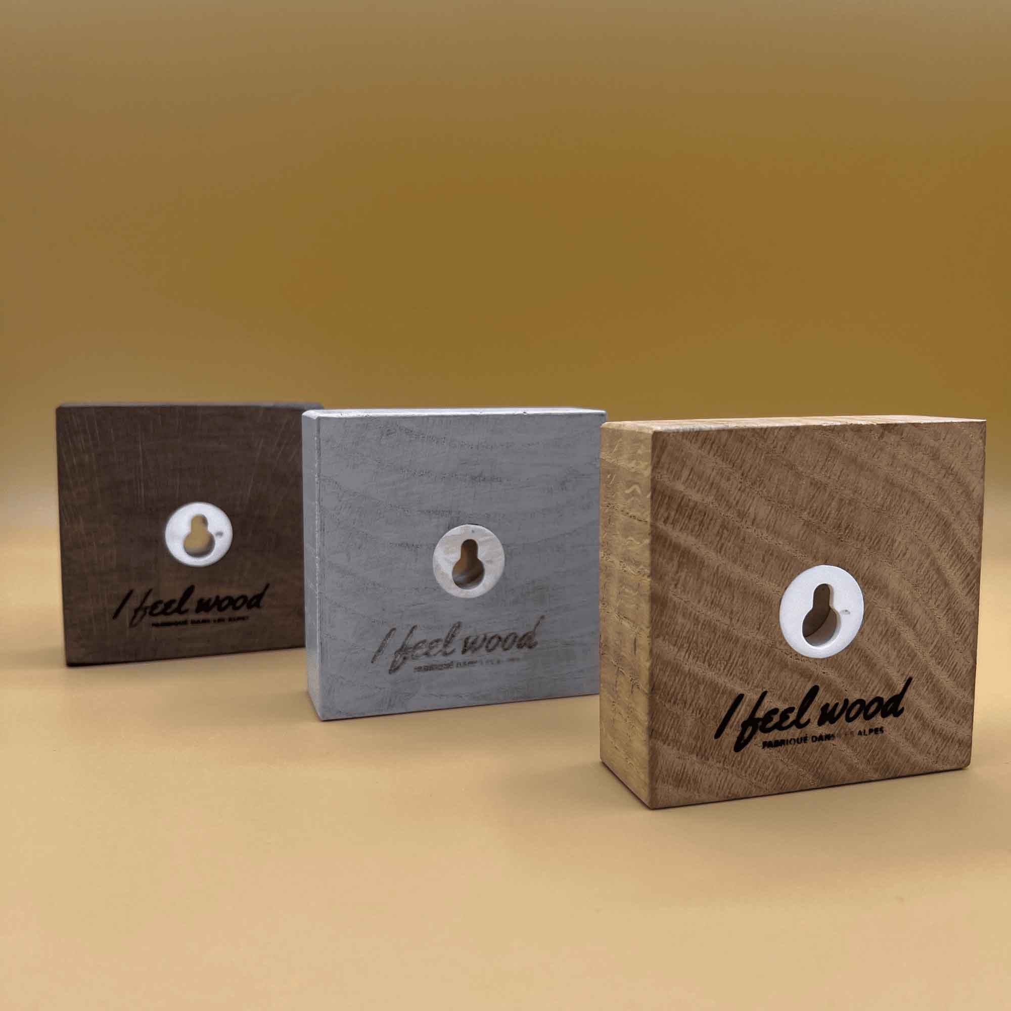 Accroche déco Porte-clés aimantés 3 cubes "Clés perchées" - I feel wood