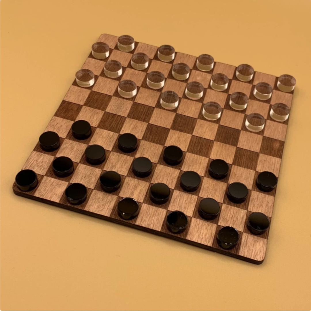 Jeu de dames en bois - Dames de voyage