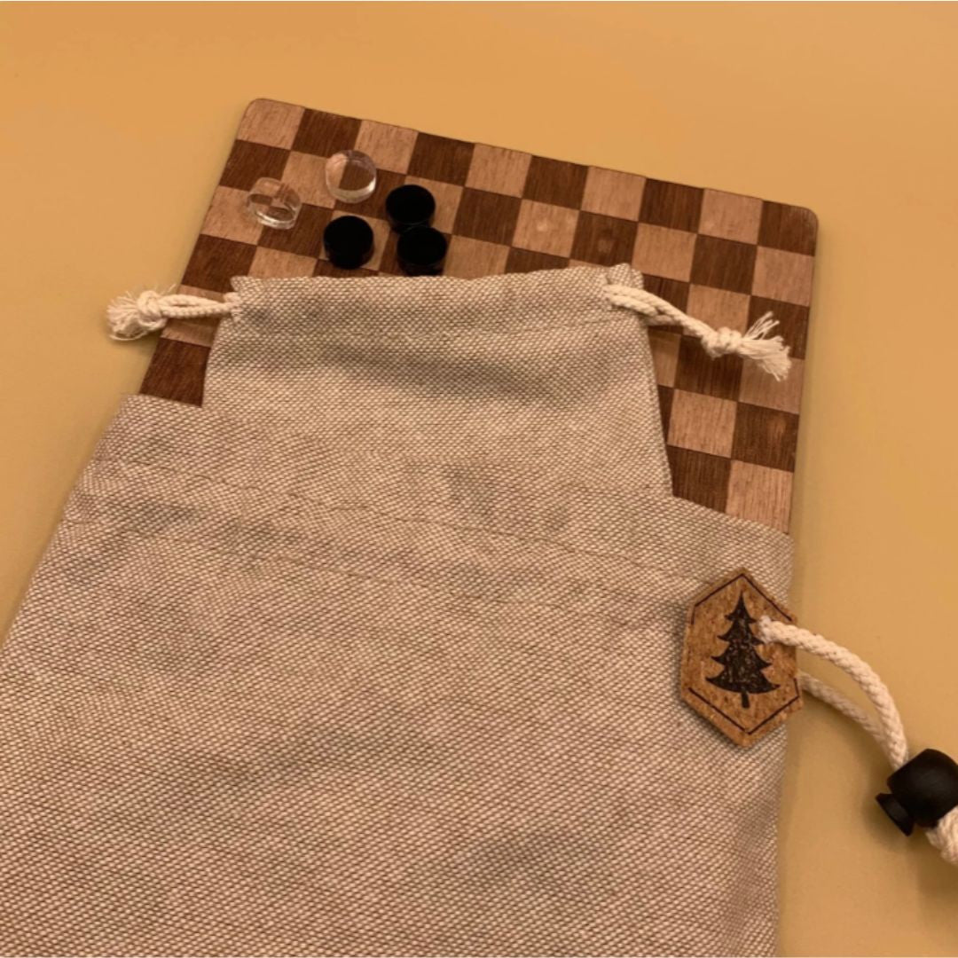 Jeu de dames en bois - Dames de voyage
