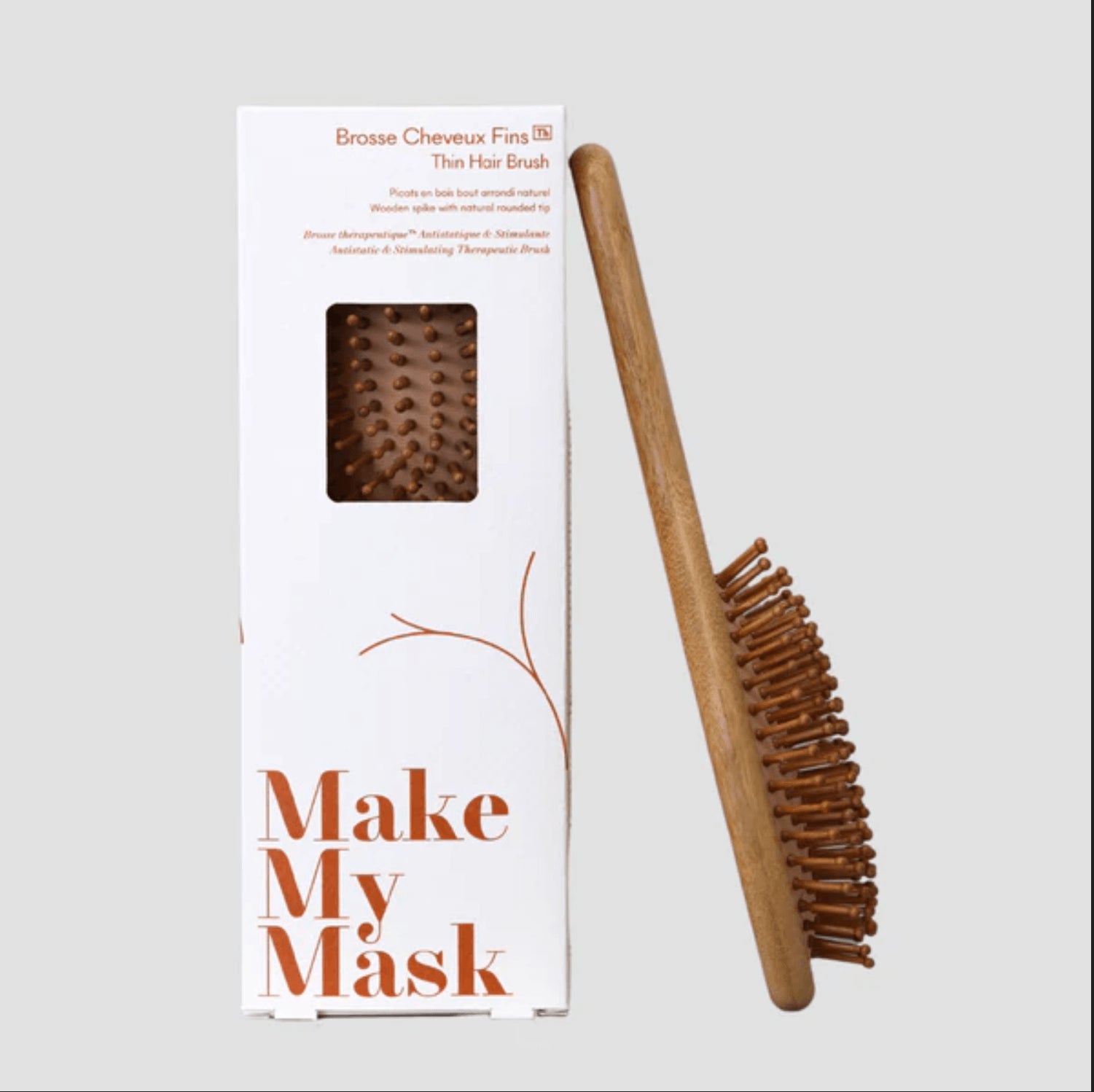 Brosse cheveux fins à Picos en Bois, 100% naturel, Vegan, Durable.