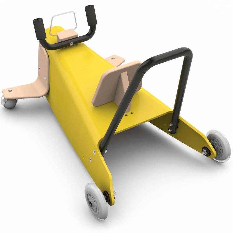 Bascule + porteur + draisienne Avion 5 en 1 jaune