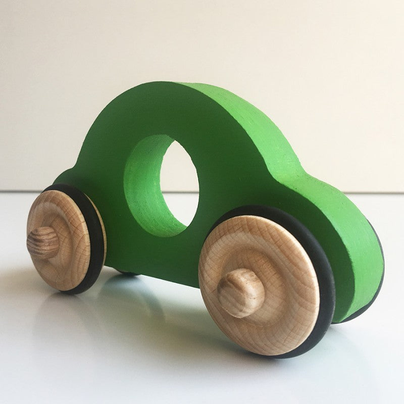 Jouet en bois petite voiture verte