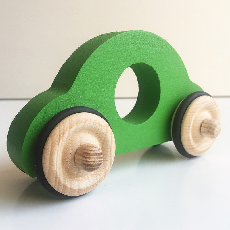 Jouet en bois petite voiture verte