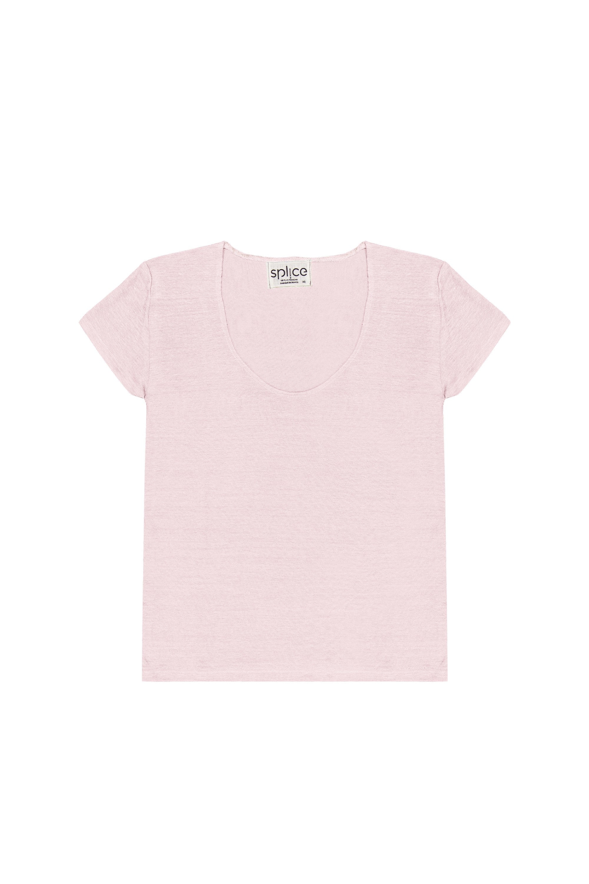 Tee-shirt en lin rose