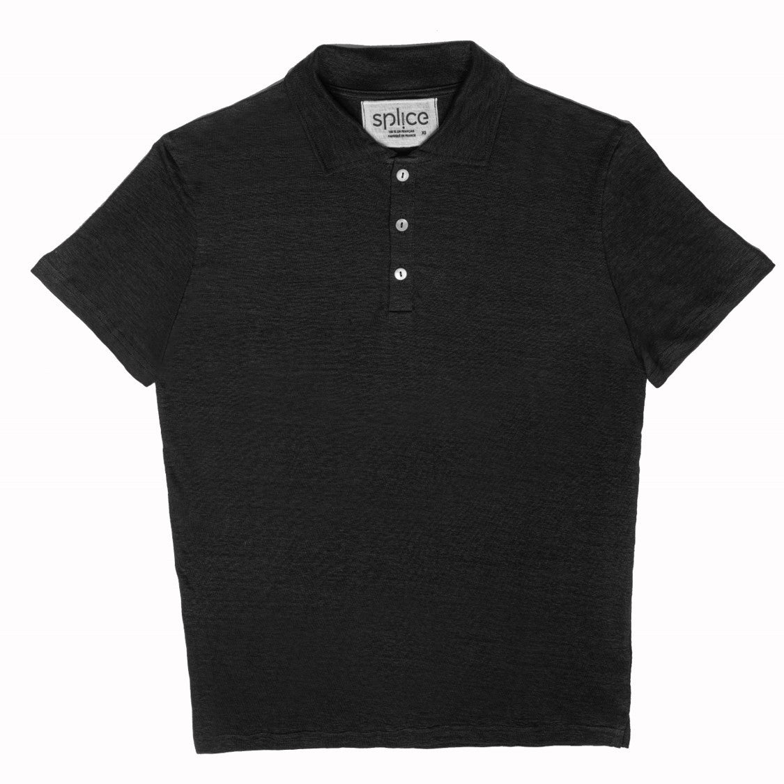 T-shirt tricoté en lin noir