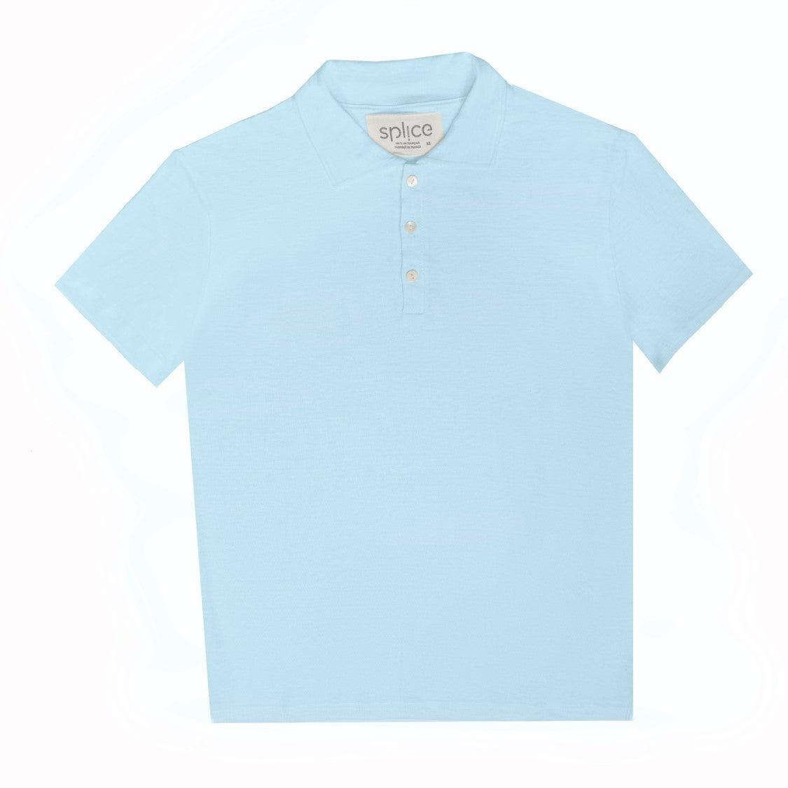 T-shirt tricoté en lin bleu