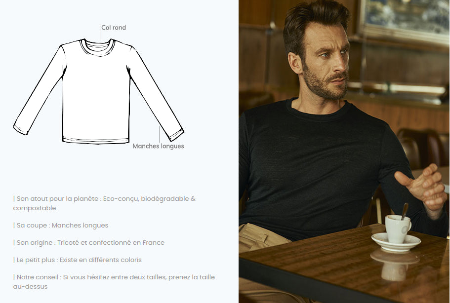 T-shirt tricoté en lin francais