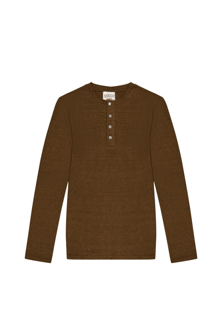 Tee-shirt en lin kaki