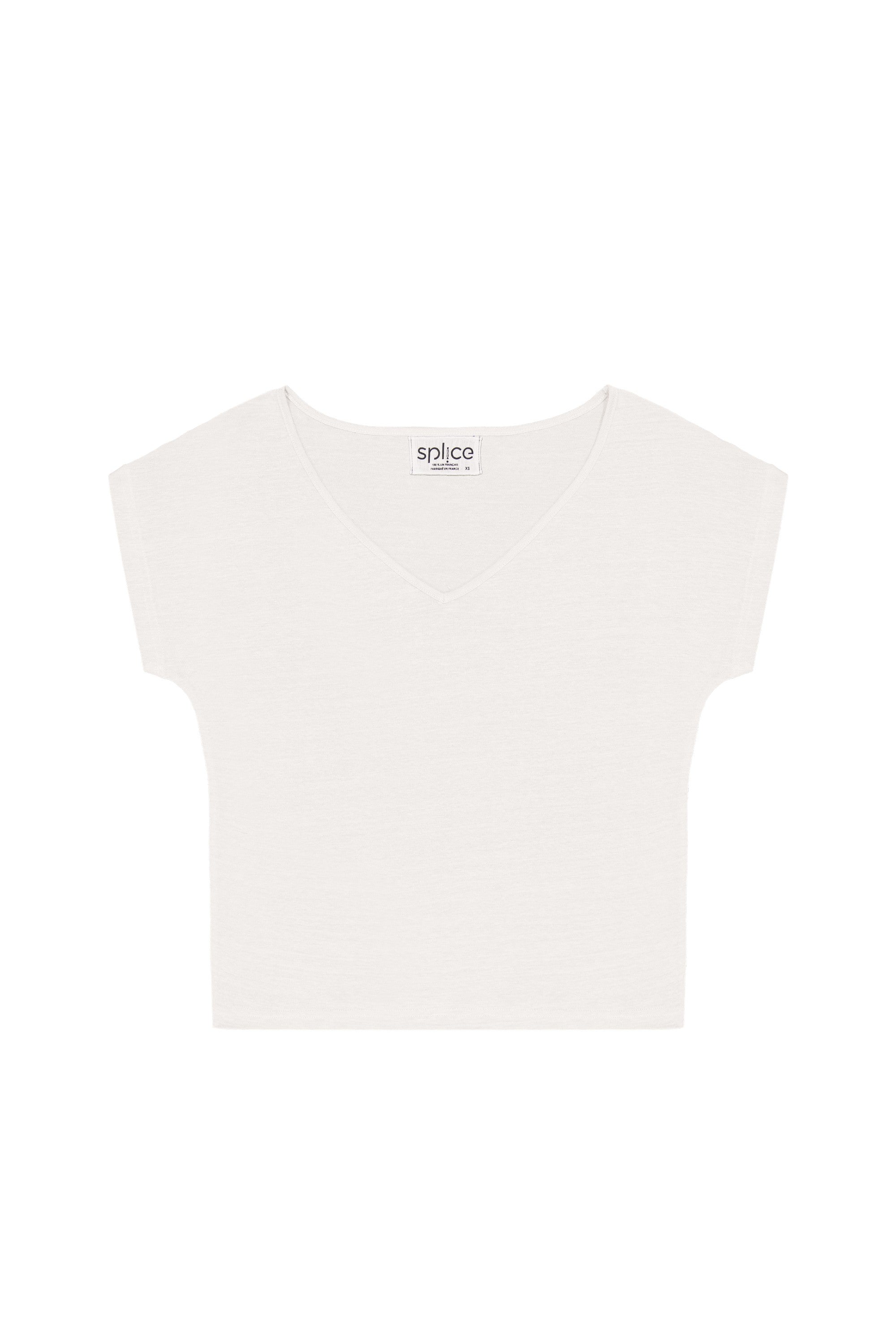 T-shirt en lin femme blanc