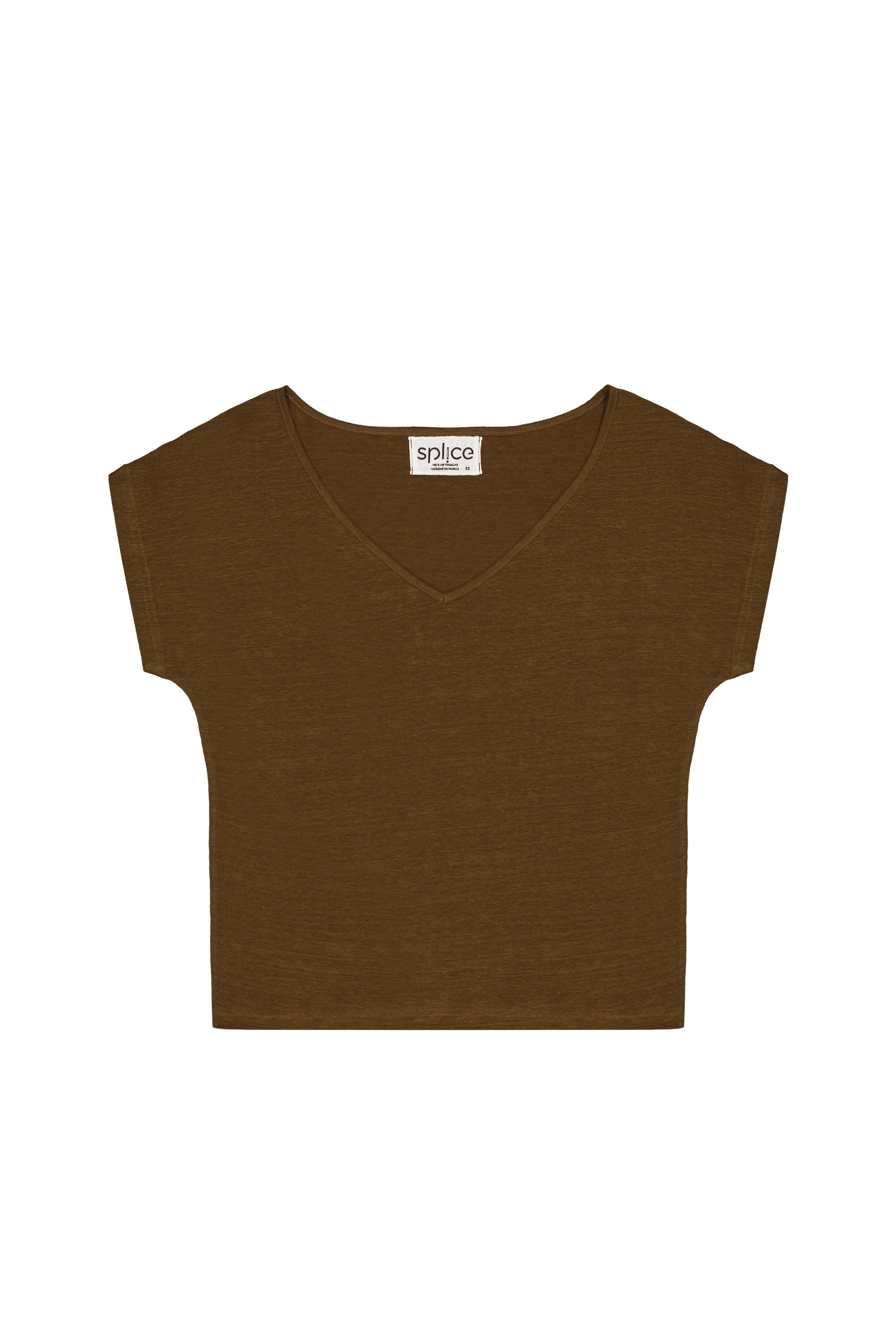 T-shirt en lin femme kaki