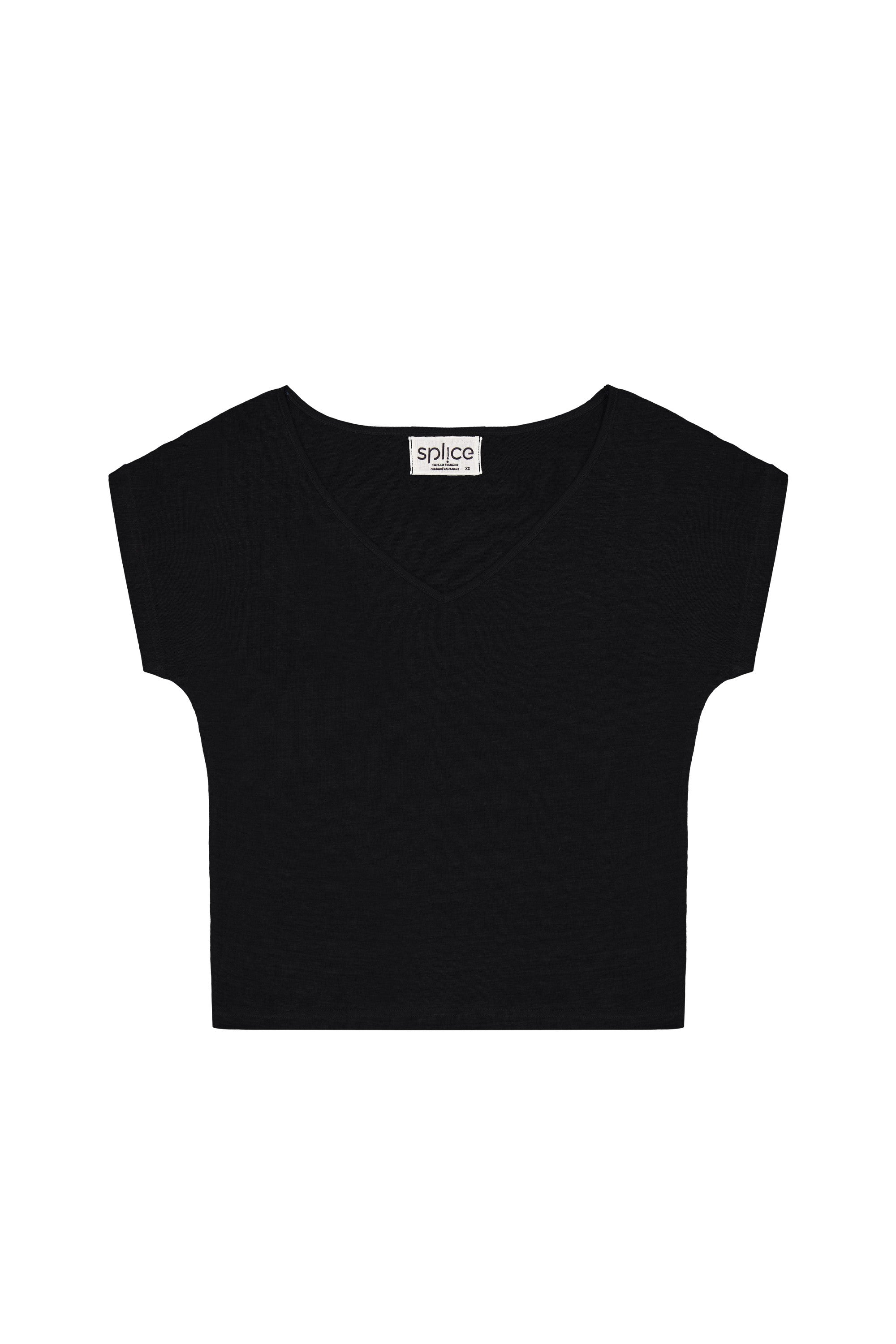 T-shirt en lin femme noir