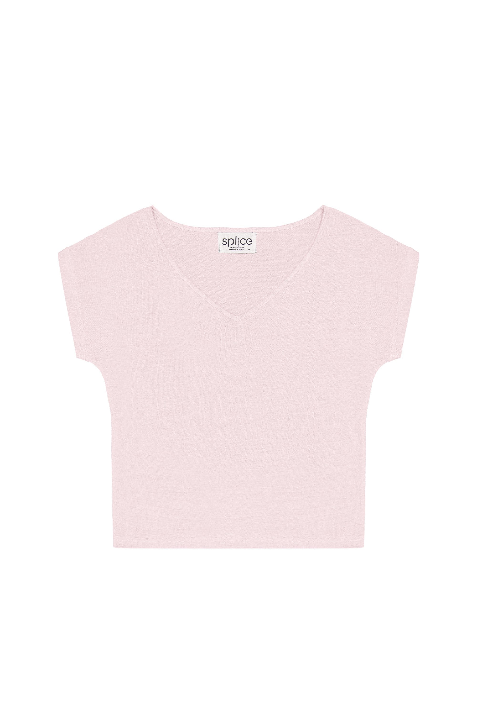 T-shirt en lin femme rose