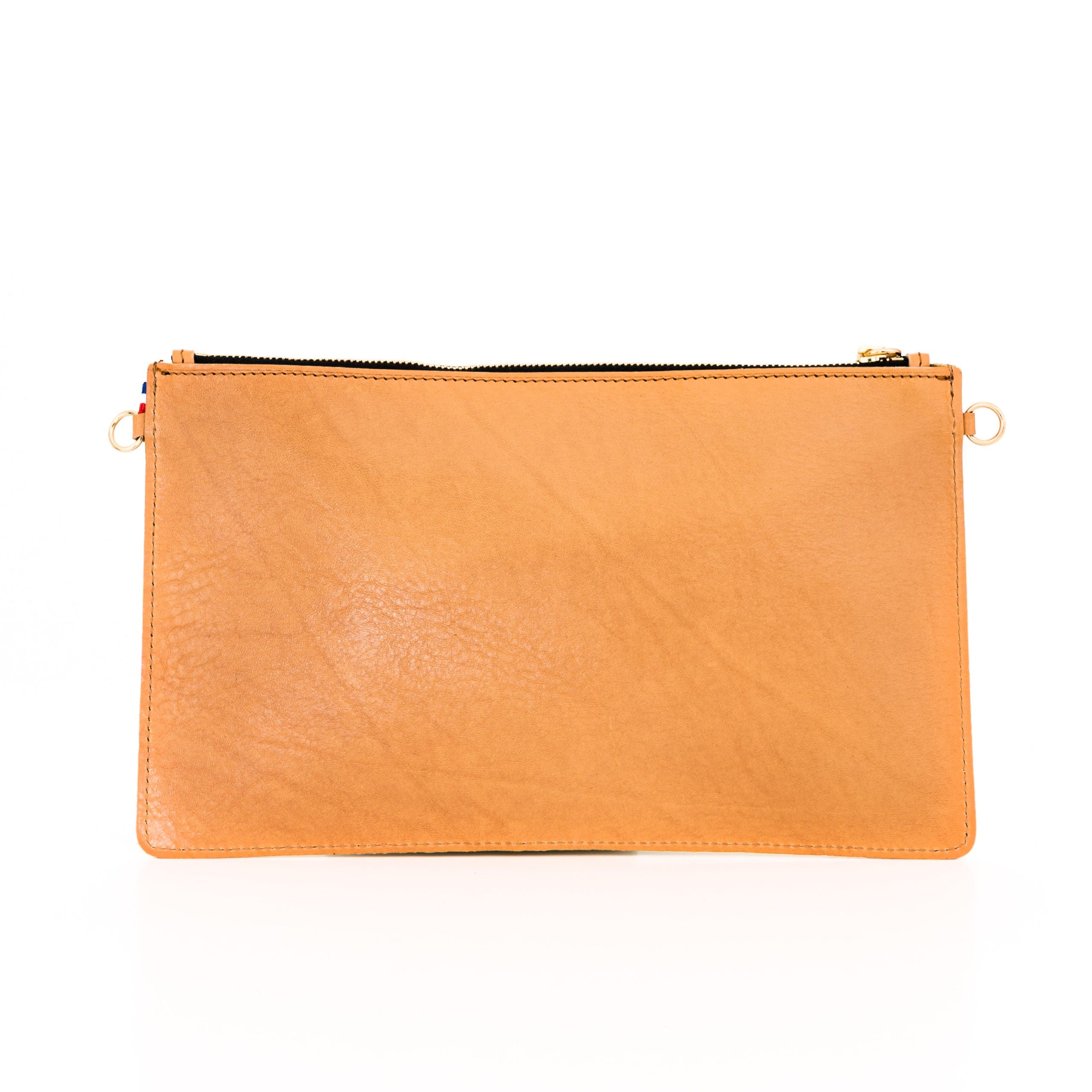 Pochette paillette doré en cuir