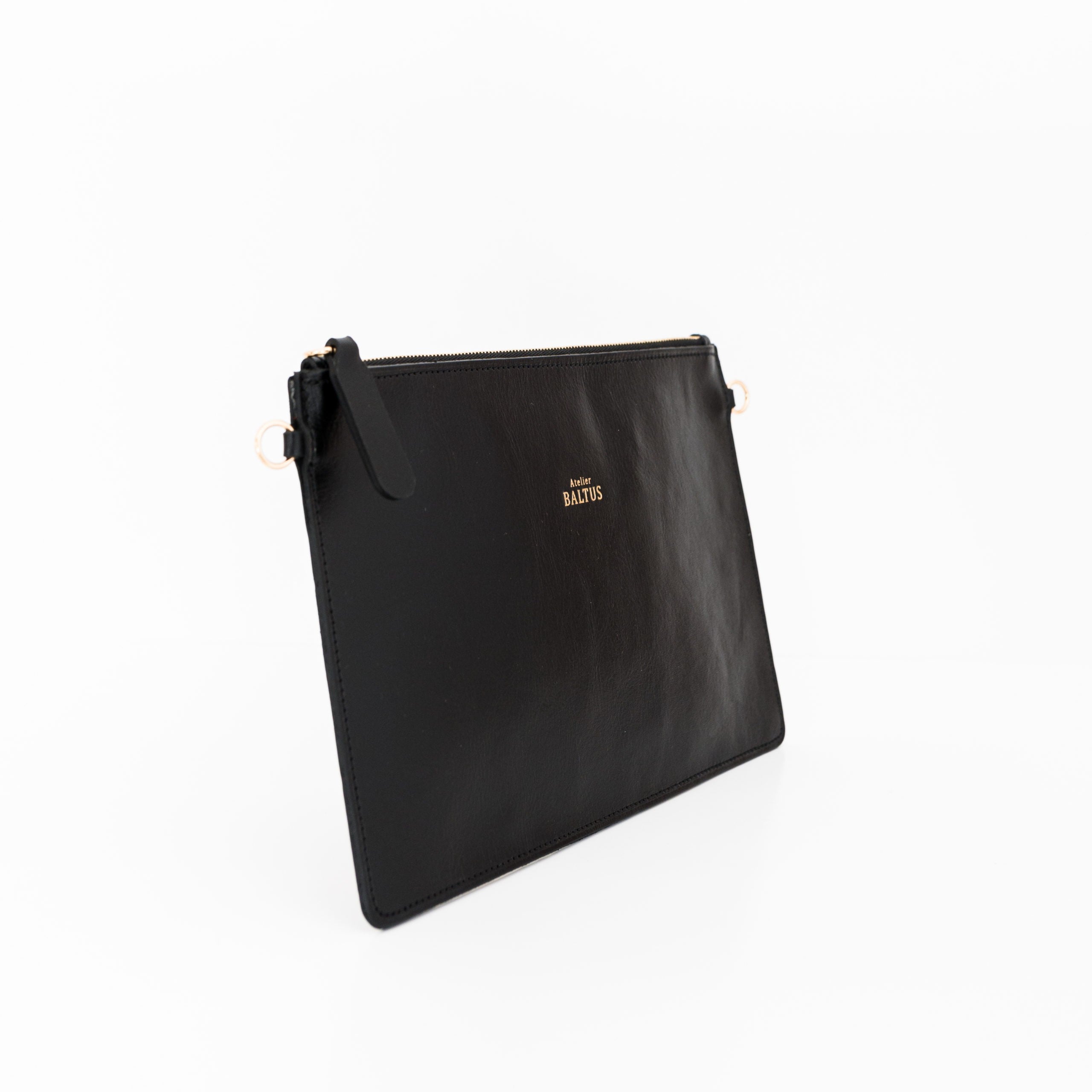 Pochette de soirée cuir noir