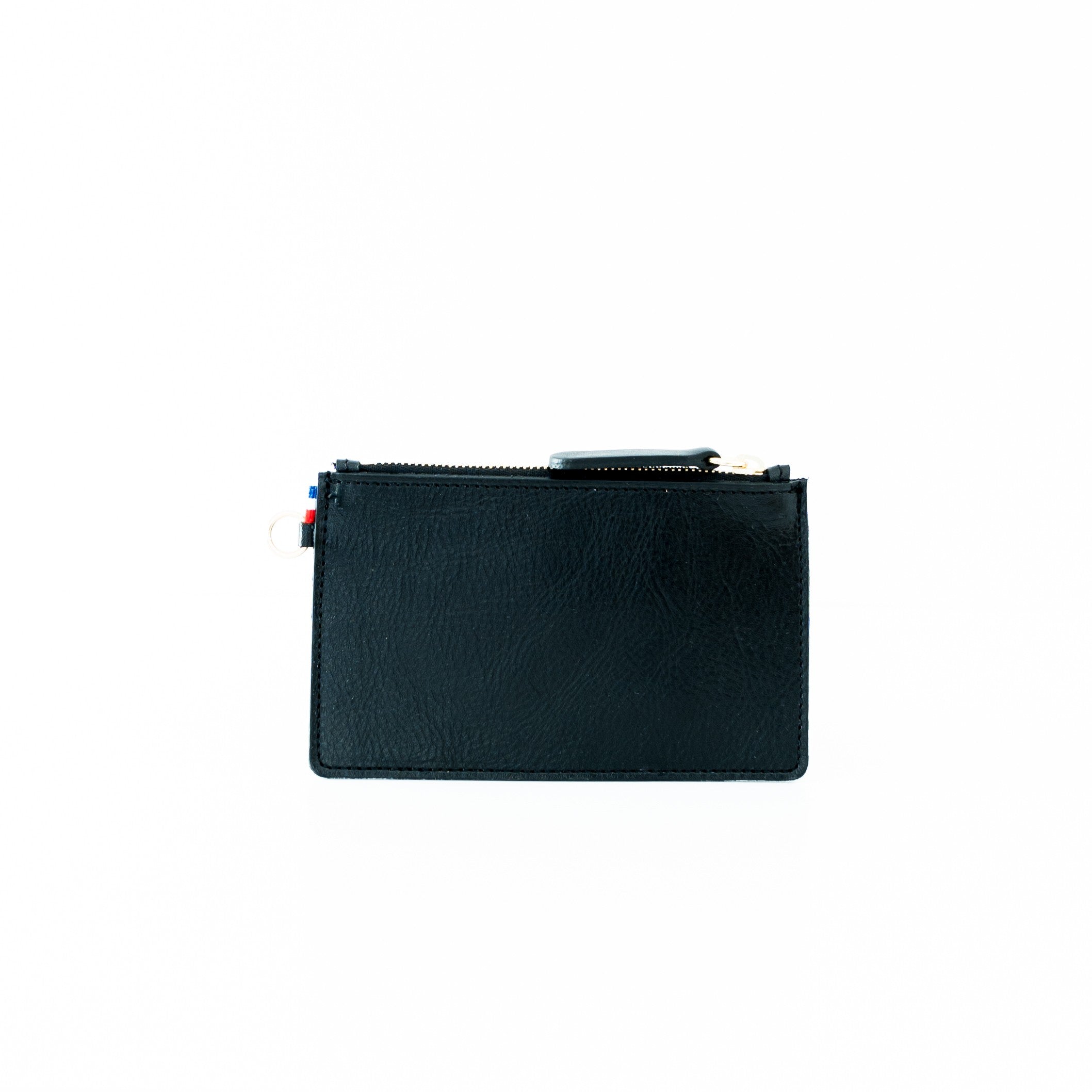 Pochette en cuir paillette bleu