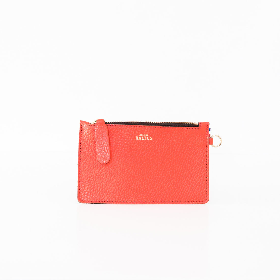 Pochette en cuir corail