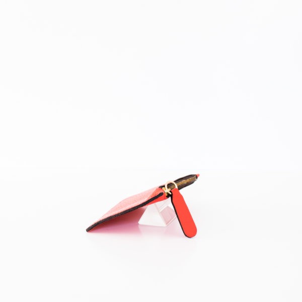 Pochette en cuir corail francais