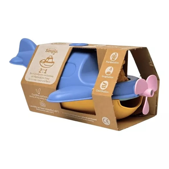 Jouet de Bain, Hydravion Bateau 2-en-1 et Figurine, Cadeau Noël Enfant 1 An