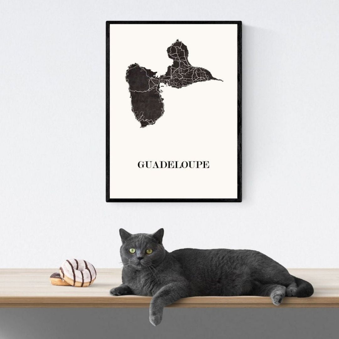 CARTE Design de GUADELOUPE pour décoration