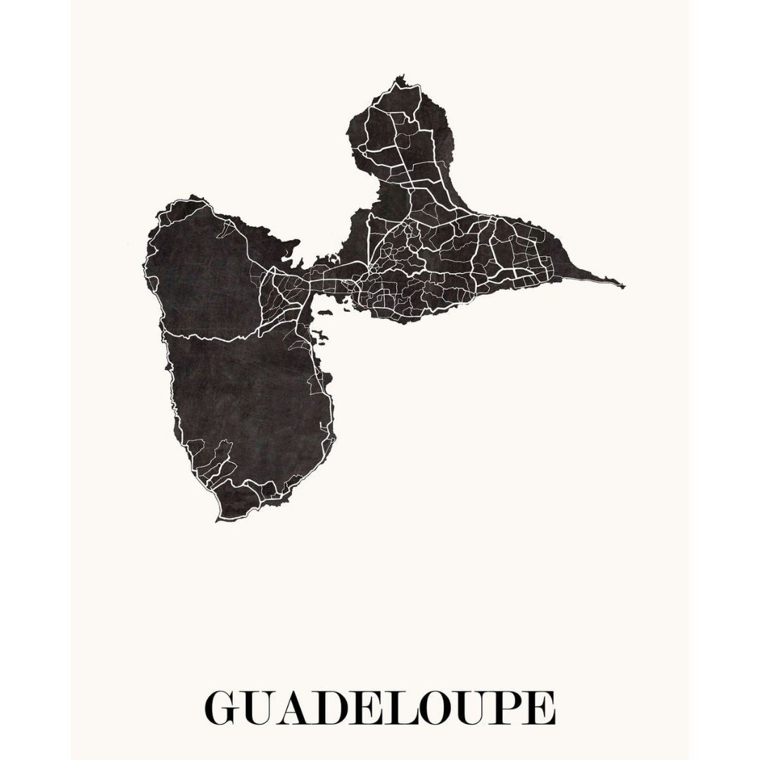 CARTE Design de GUADELOUPE pour décoration
